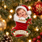 Personalized Baby First Stocking First Christmas Ornament - image 2 | Jolliboo