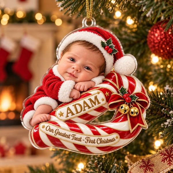 Personalized Baby Greatest Treat First Christmas Ornament - image 1 | Jolliboo