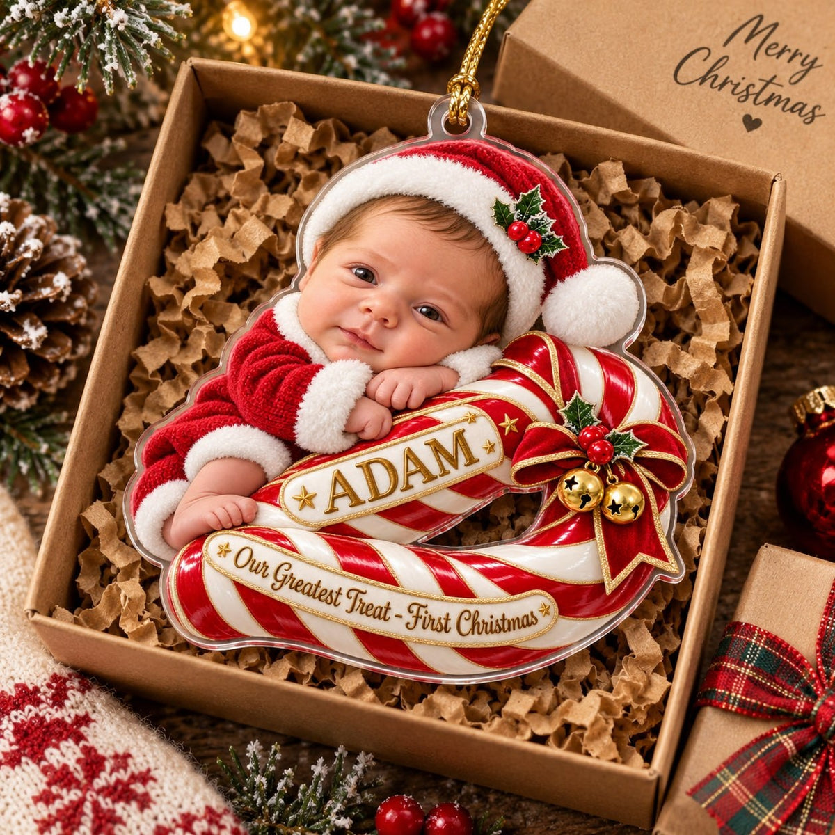 Personalized Baby Greatest Treat First Christmas Ornament - image 3 | Jolliboo