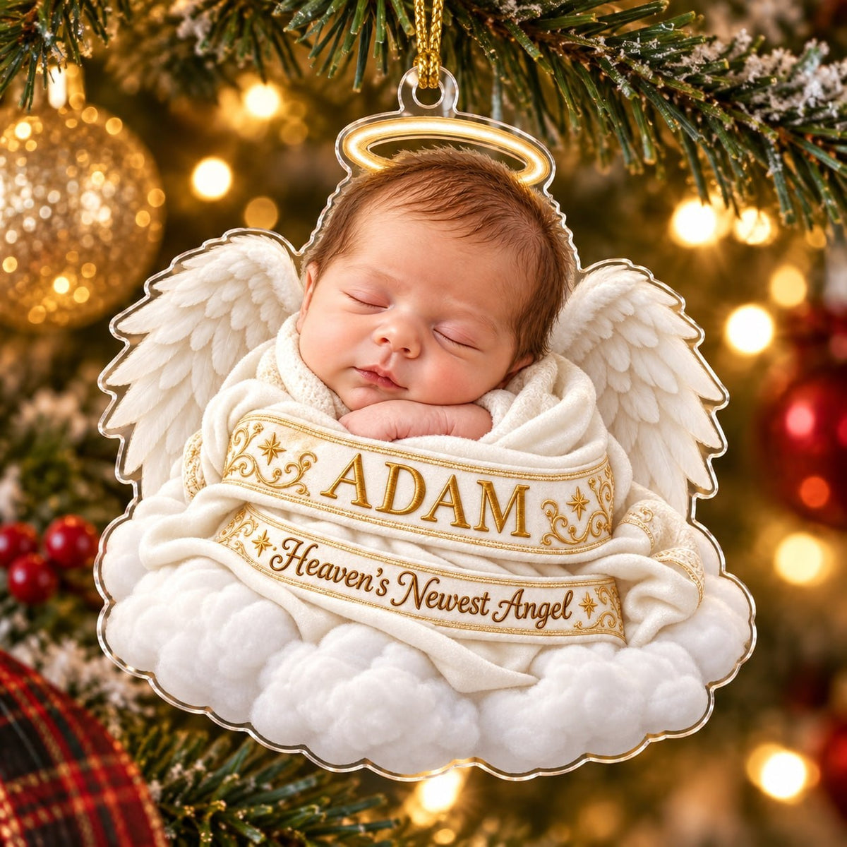 Personalized Baby Heaven Newest Angel Memorial Ornament - image 1 | Jolliboo