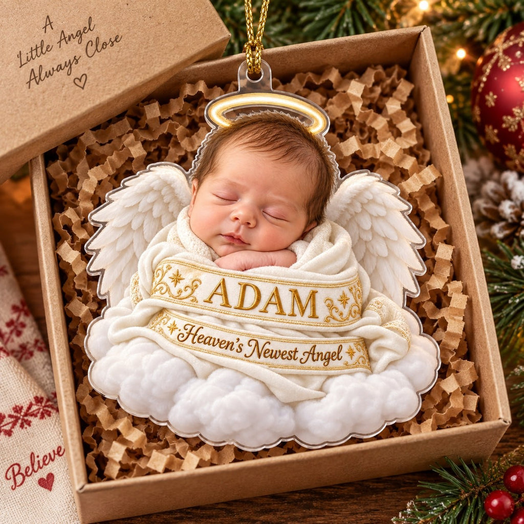 Personalized Baby Heaven Newest Angel Memorial Ornament - image 2 | Jolliboo
