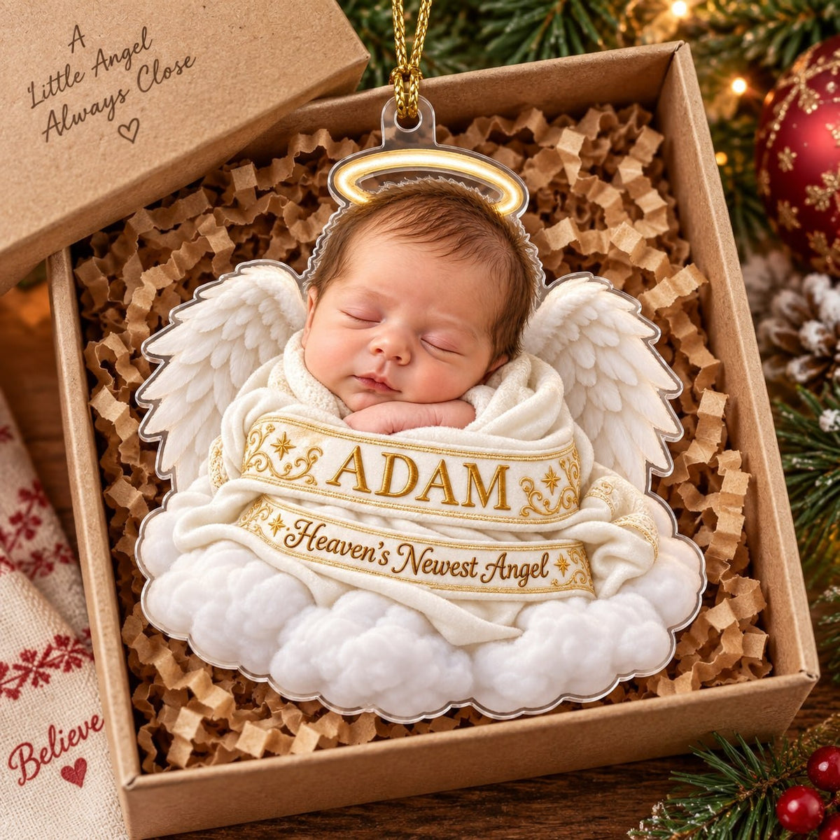 Personalized Baby Heaven Newest Angel Memorial Ornament - image 2 | Jolliboo