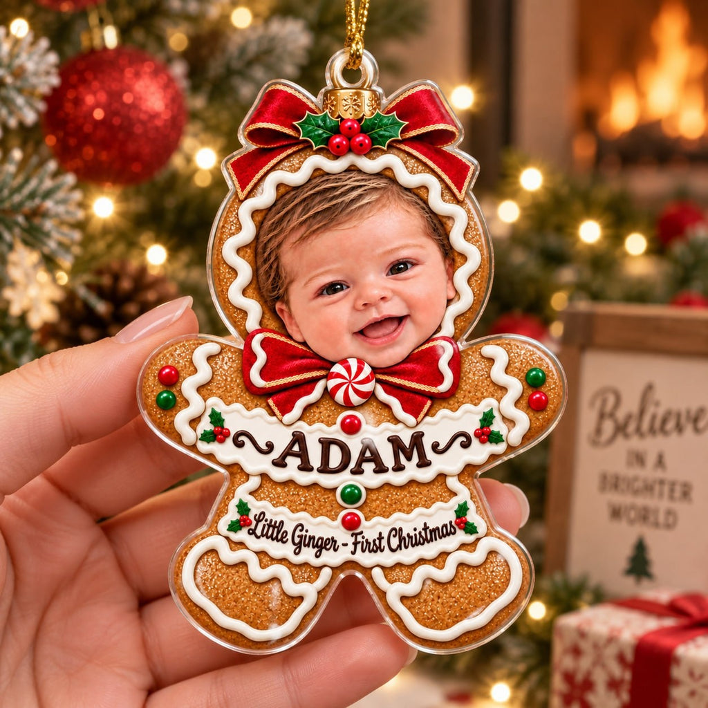 Personalized Baby Little Ginger First Christmas Ornament - image 2 | Jolliboo