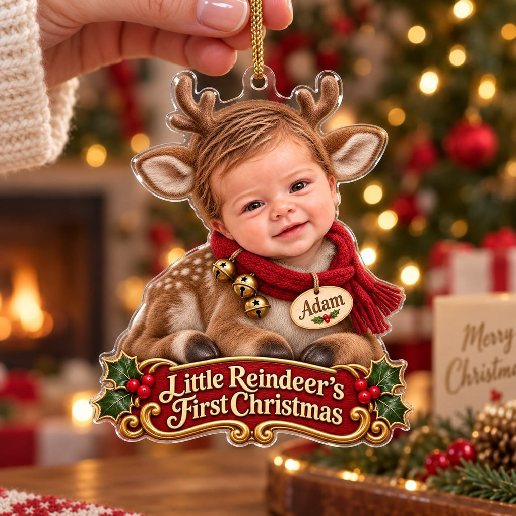 Personalized Baby Little Reindeer First Christmas Ornament - image 3 | Jolliboo