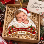 Personalized Baby Santa Approved Christmas Ornament - image 2 | Jolliboo