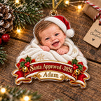 Personalized Baby Santa Approved Christmas Ornament - image 4 | Jolliboo