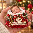 Personalized Baby Santas Greatest Gift First Christmas Ornament - image 2 | Jolliboo