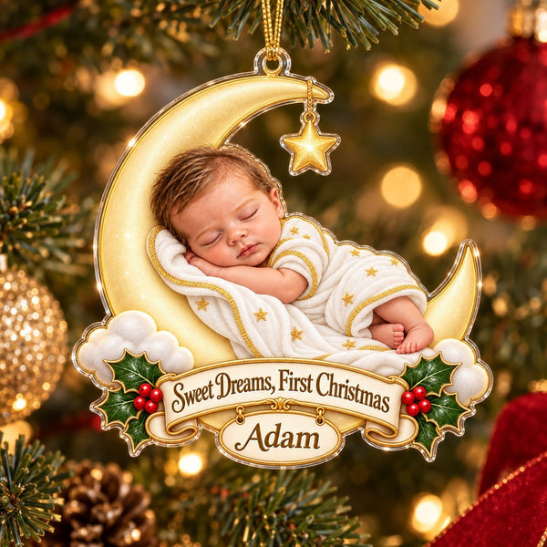 Personalized Baby Sweet Dreams First Christmas Ornament - image 2 | Jolliboo