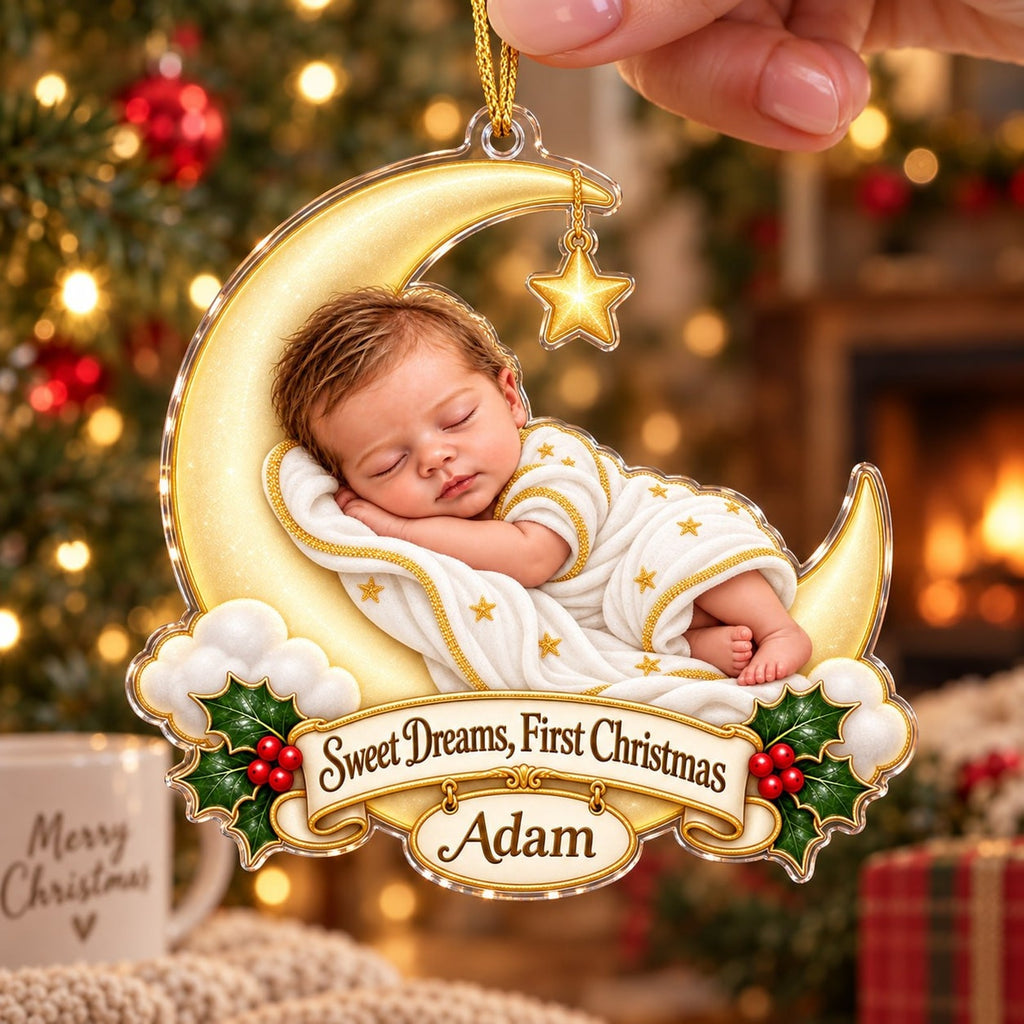 Personalized Baby Sweet Dreams First Christmas Ornament - image 4 | Jolliboo