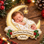 Personalized Baby Sweet Dreams First Christmas Ornament - image 5 | Jolliboo