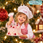 Personalized Baker Girl Custom Photo Ornament - image 2 | Jolliboo