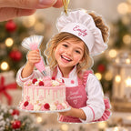 Personalized Baker Girl Custom Photo Ornament - image 4 | Jolliboo