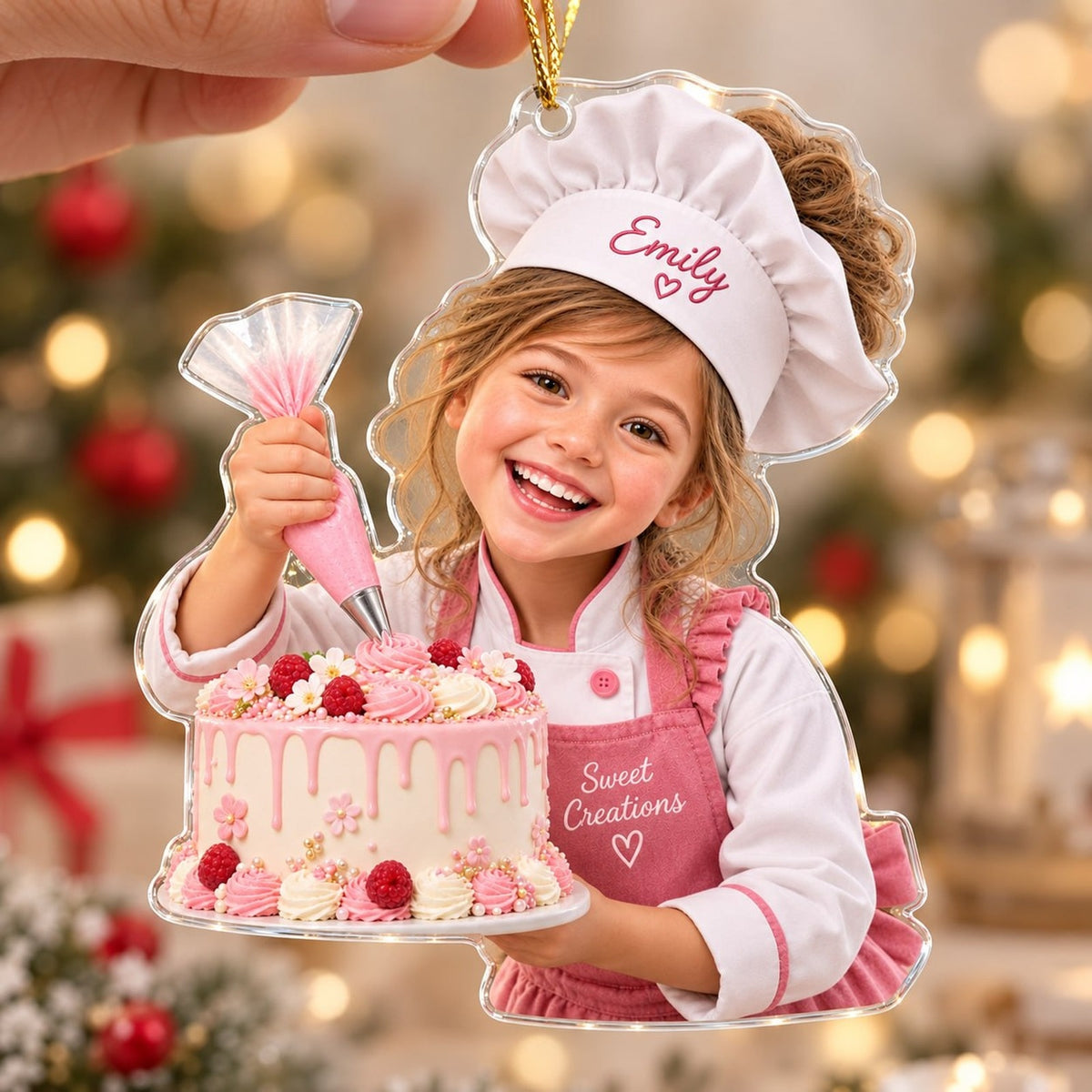 Personalized Baker Girl Custom Photo Ornament - image 4 | Jolliboo