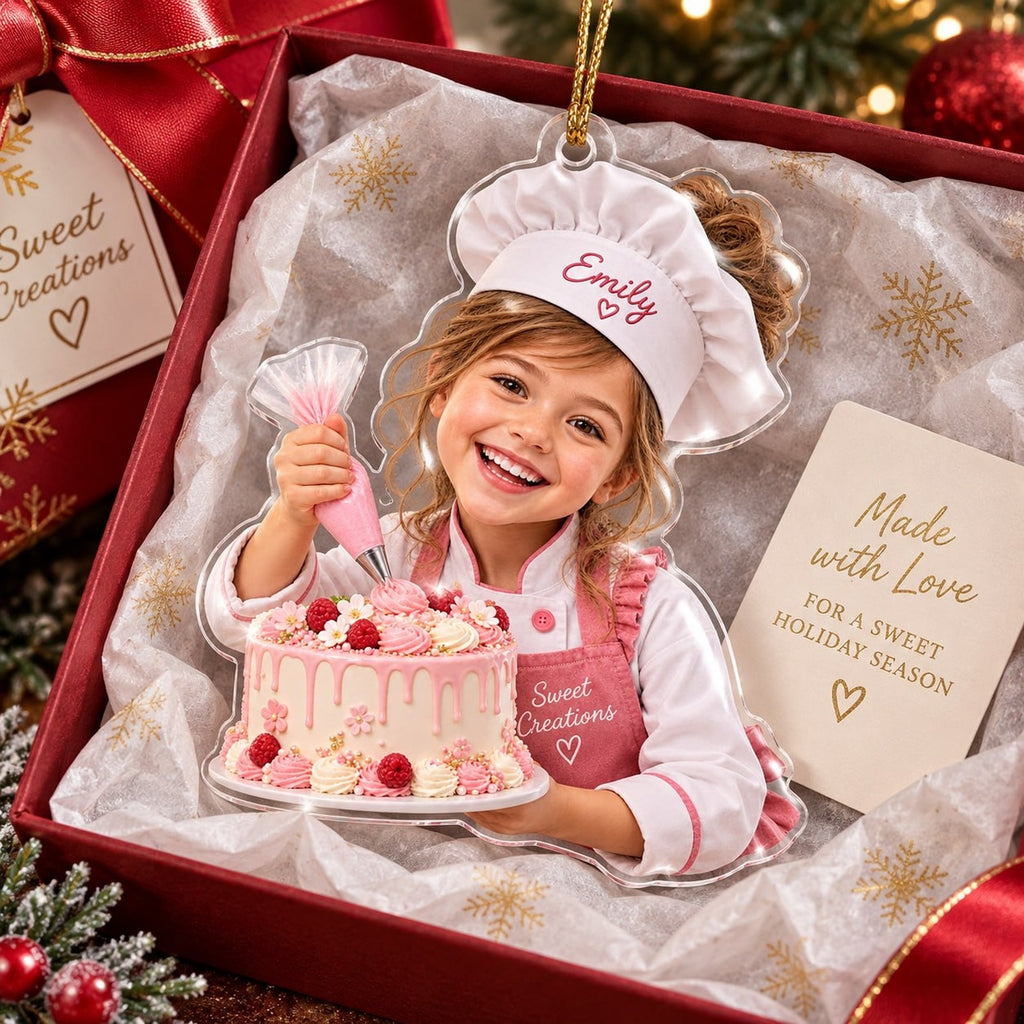 Personalized Baker Girl Custom Photo Ornament - image 5 | Jolliboo