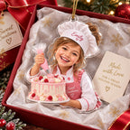 Personalized Baker Girl Custom Photo Ornament - image 5 | Jolliboo