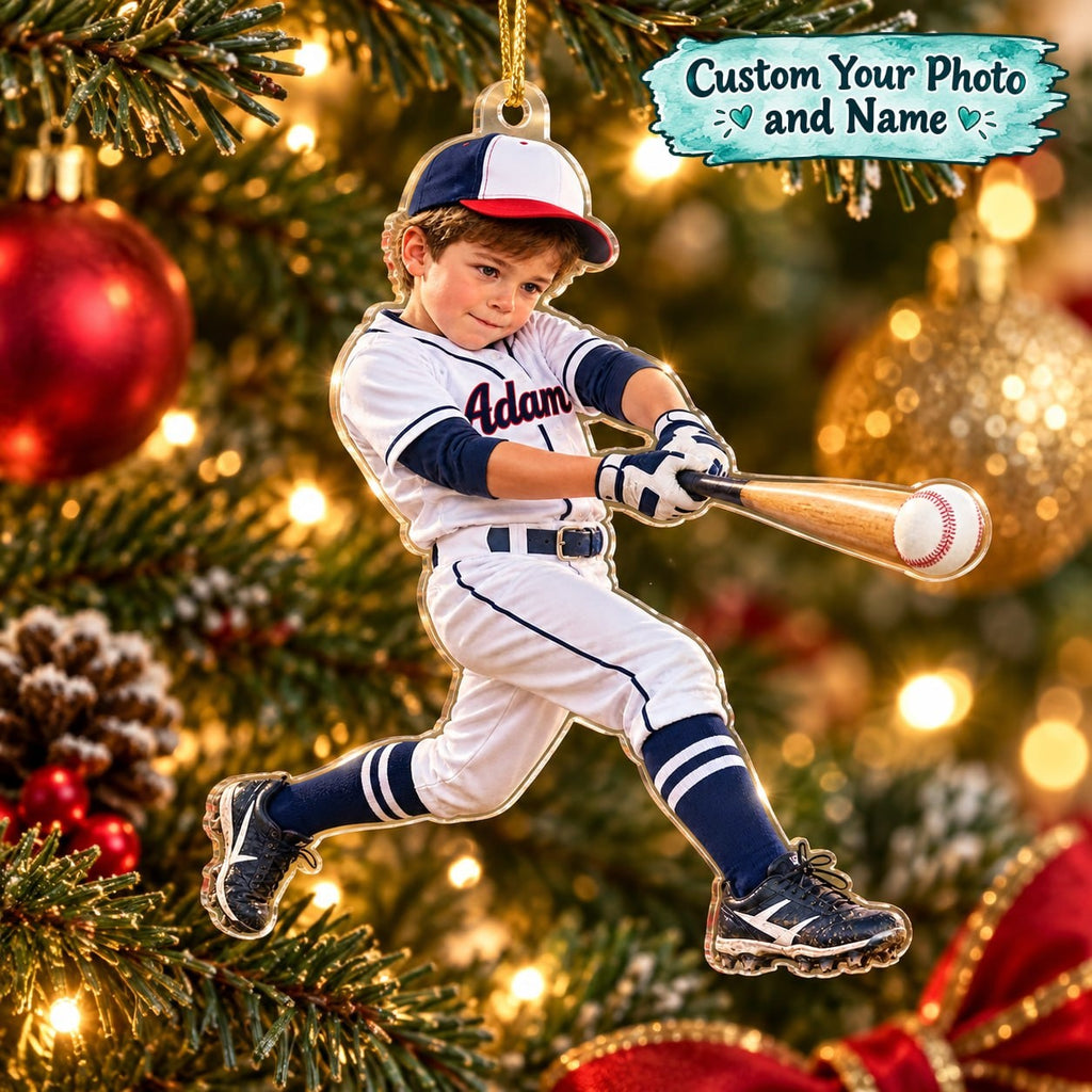 Personalized Baseball Boy Christmas Ornament - image 1 | Jolliboo