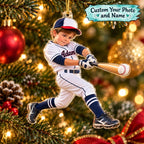 Personalized Baseball Boy Christmas Ornament - image 1 | Jolliboo