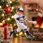 Personalized Baseball Boy Christmas Ornament - image 4 | Jolliboo