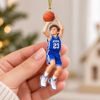 Personalized Basketball Boy Christmas Ornament - image 3 | Jolliboo