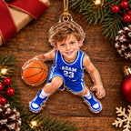 Personalized Basketball Boy Christmas Ornament - image 3 | Jolliboo