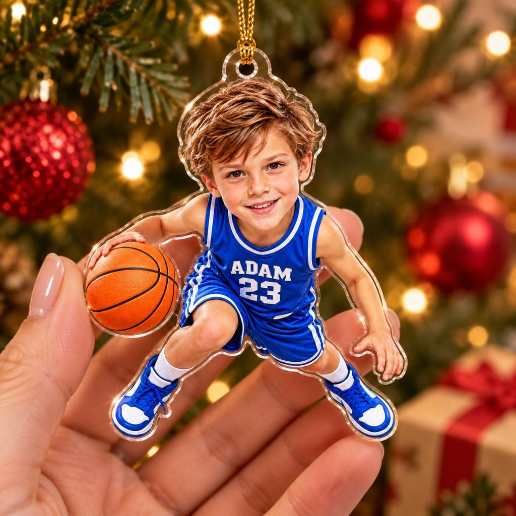 Personalized Basketball Boy Christmas Ornament - image 4 | Jolliboo