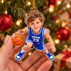 Personalized Basketball Boy Christmas Ornament - image 4 | Jolliboo