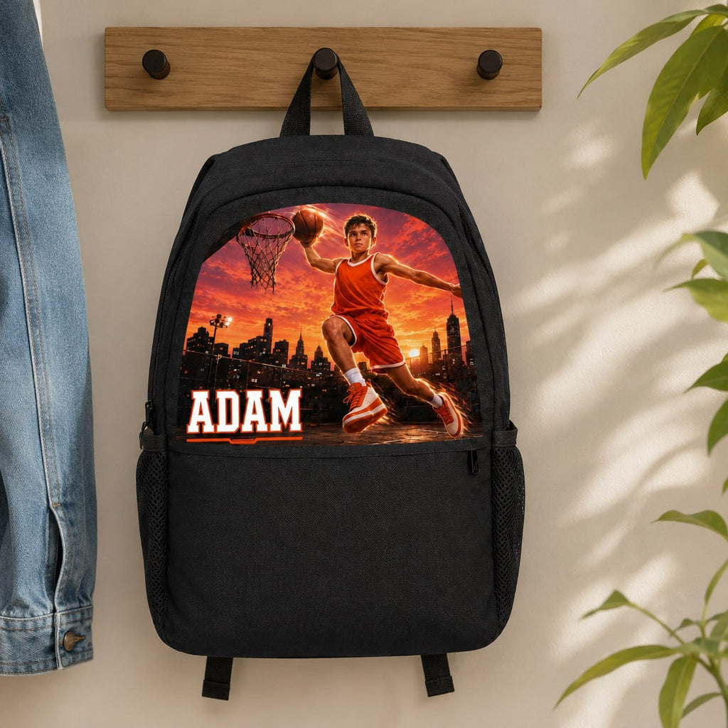 Personalized Basketball Star Casual Backpack - image 2 | Jolliboo