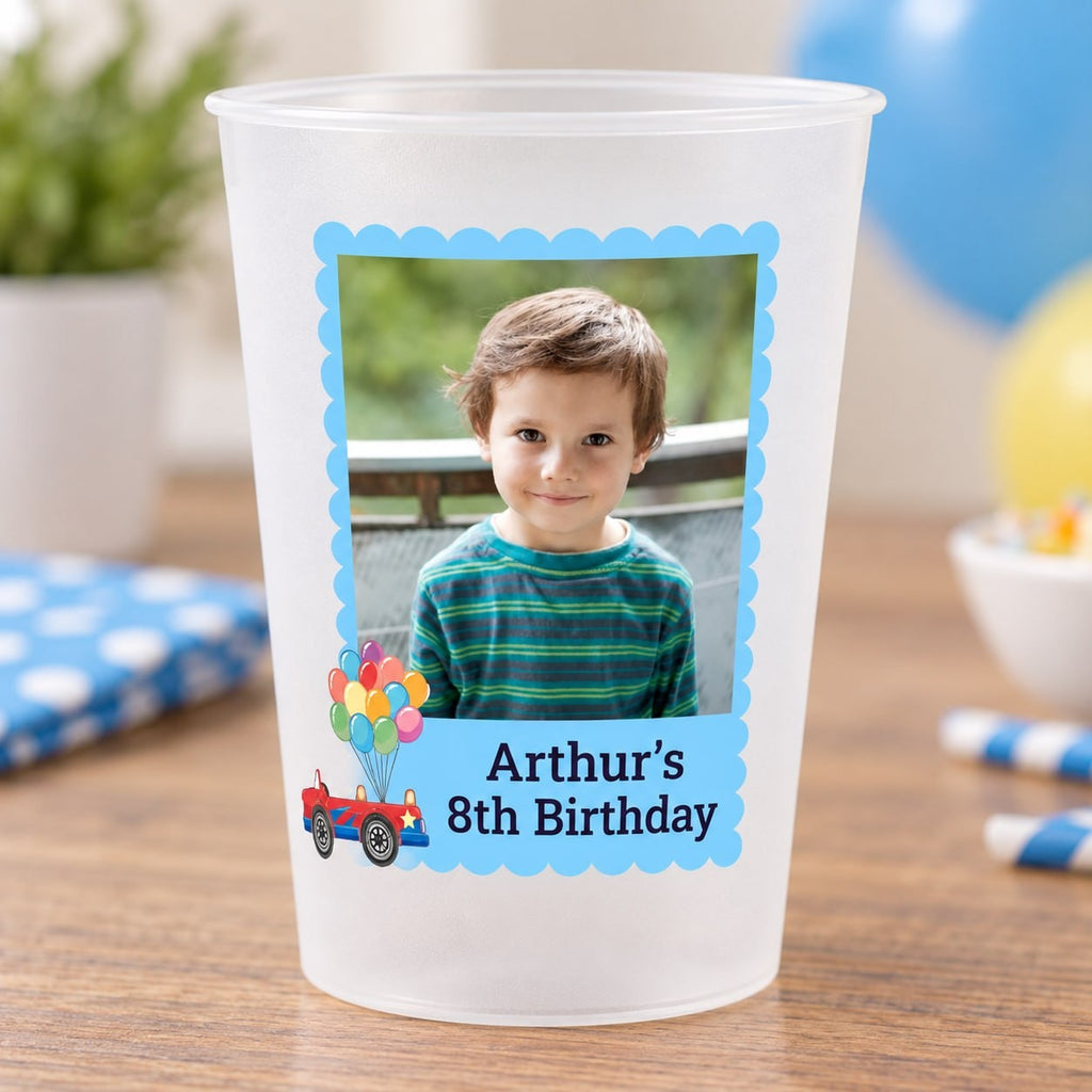 Personalized Blue Balloon Birthday Photo Cup - image 3 | Jolliboo