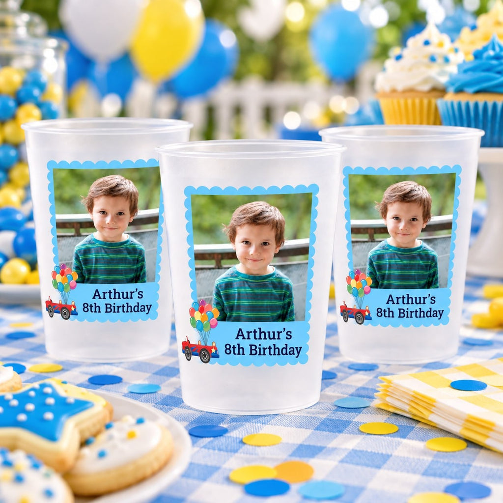 Personalized Blue Balloon Birthday Photo Cup - image 4 | Jolliboo