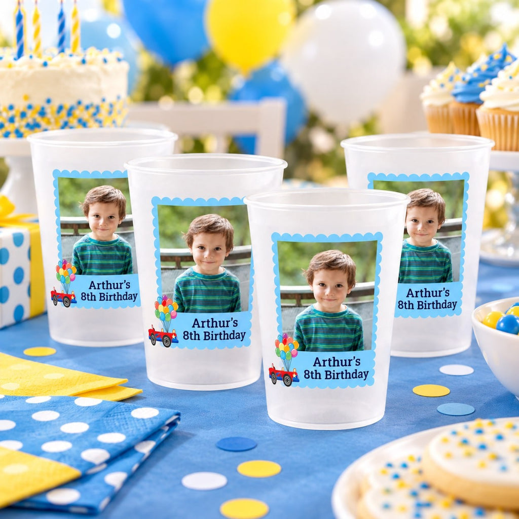 Personalized Blue Balloon Birthday Photo Cup - image 5 | Jolliboo