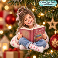 Personalized Book Lover Girl Christmas Ornament - image 1 | Jolliboo