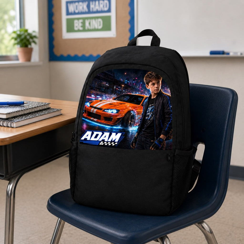 Personalized Car Drift Backpack for Boys - image 1 | Jolliboo