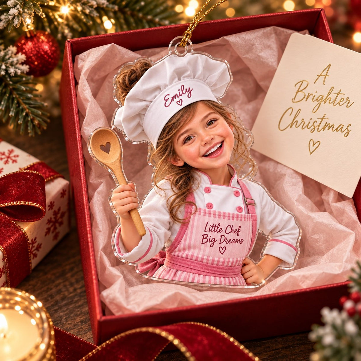 Personalized Chef Girl Christmas Ornament - image 3 | Jolliboo