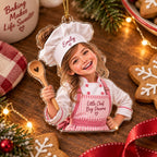 Personalized Chef Girl Christmas Ornament - image 4 | Jolliboo