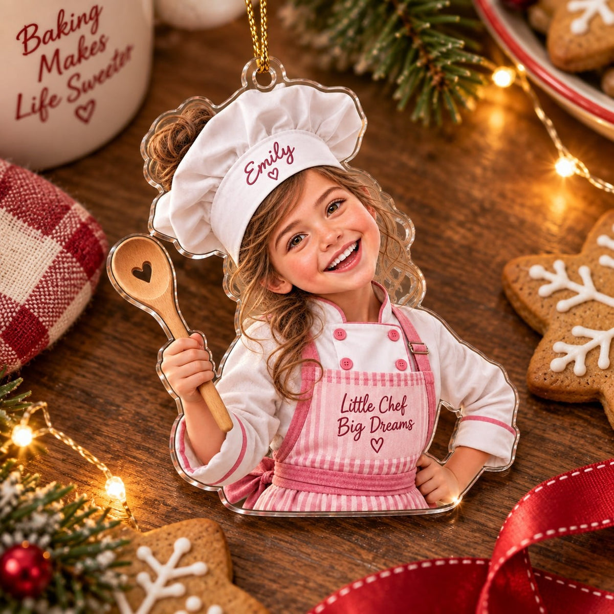 Personalized Chef Girl Christmas Ornament - image 4 | Jolliboo