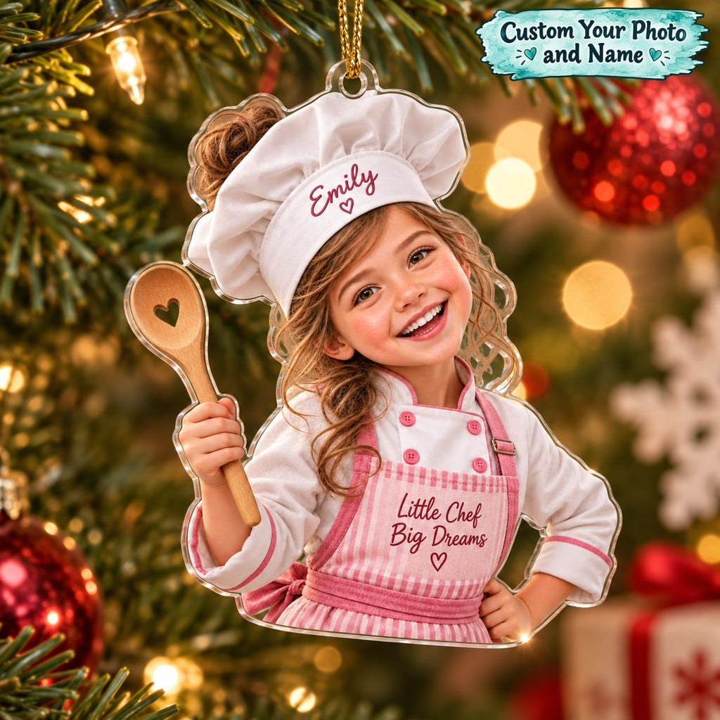 Personalized Chef Girl Christmas Ornament - image 1 | Jolliboo