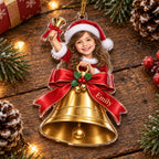 Personalized Christmas Bell Girl Ornament - image 3 | Jolliboo
