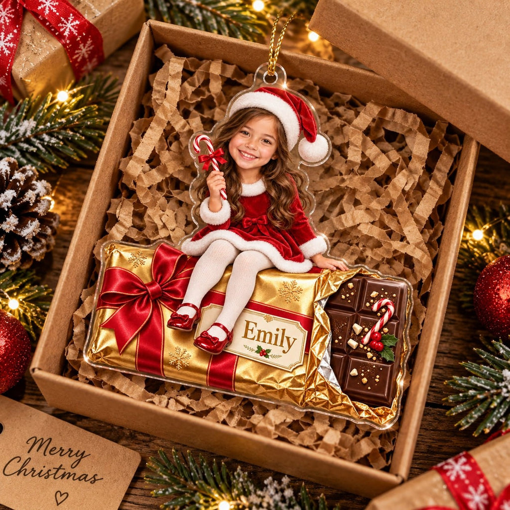 Personalized Christmas Candy Bar Girl Ornament - image 5 | Jolliboo