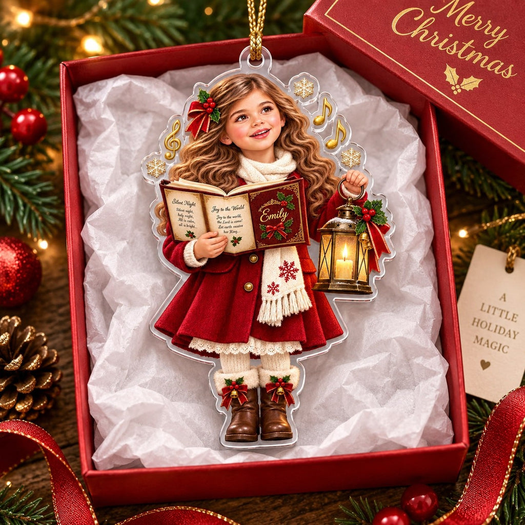 Personalized Christmas Carol Photo Ornament - image 4 | Jolliboo