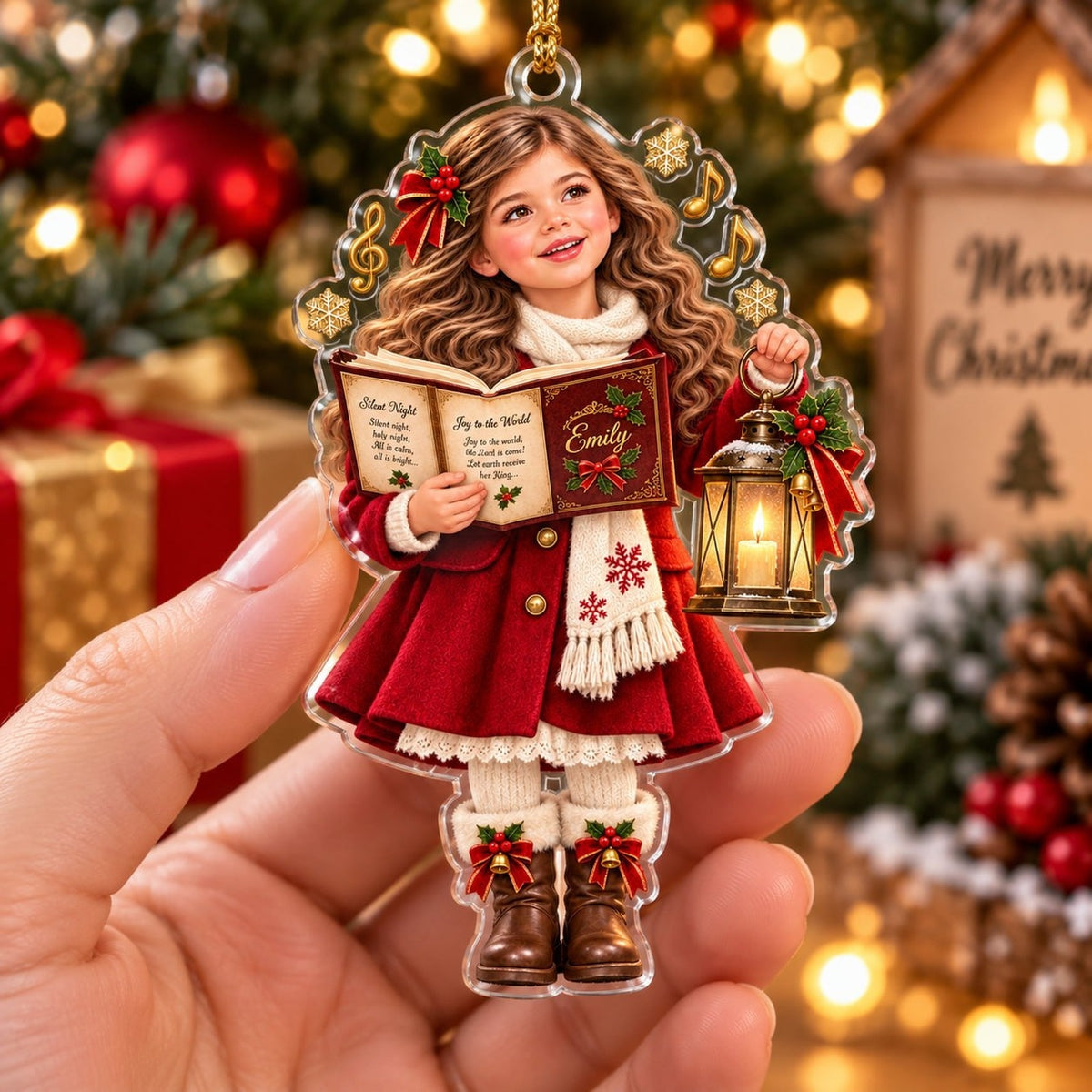 Personalized Christmas Carol Photo Ornament - image 5 | Jolliboo