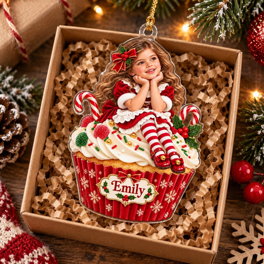 Personalized Christmas Cupcake Girl Ornament - image 4 | Jolliboo