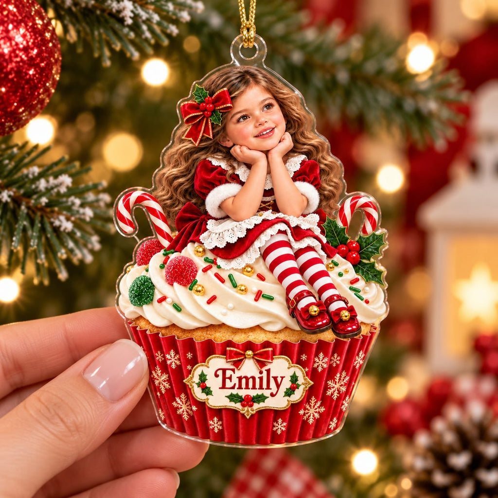 Personalized Christmas Cupcake Girl Ornament - image 5 | Jolliboo