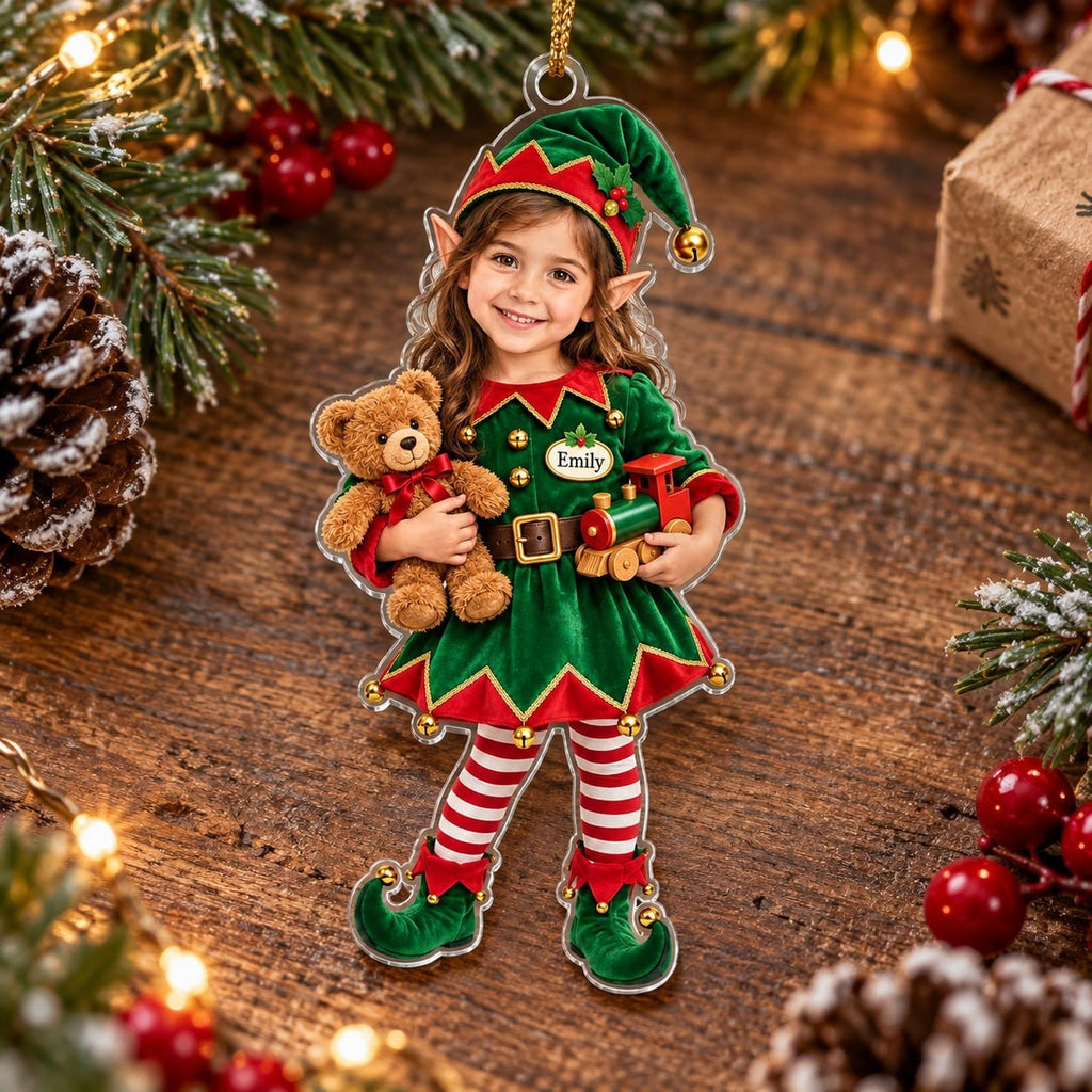 Personalized Christmas Elf Girl Ornament - image 2 | Jolliboo