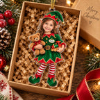 Personalized Christmas Elf Girl Ornament - image 3 | Jolliboo