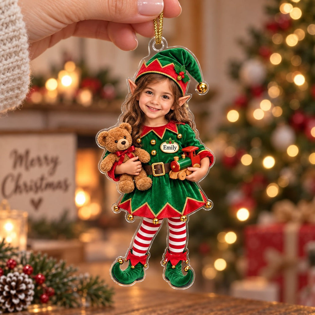 Personalized Christmas Elf Girl Ornament - image 4 | Jolliboo