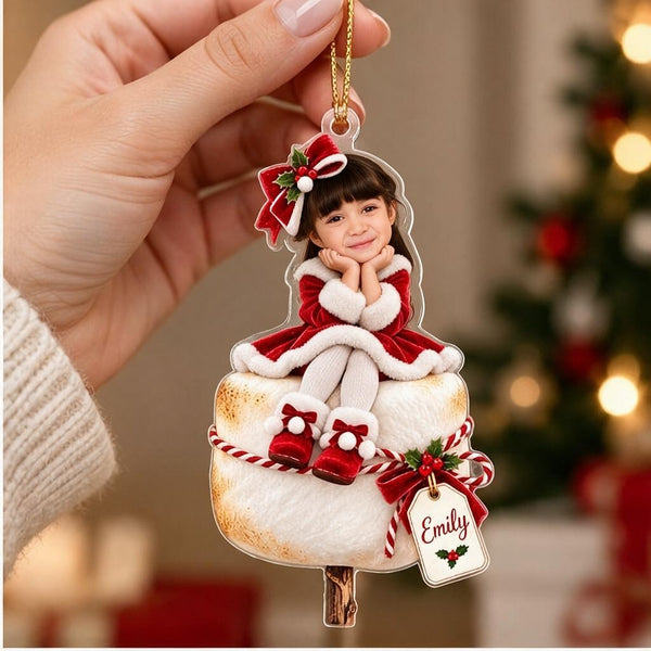 Personalized Christmas Marshmallow Girl Ornament - image 1 | Jolliboo