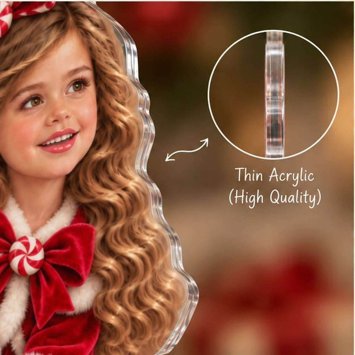 Personalized Christmas Peppermint Girl Ornament - image 4 | Jolliboo
