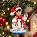 Personalized Christmas Polar Bear Girl Ornament - image 1 | Jolliboo
