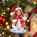 Personalized Christmas Polar Bear Girl Ornament - image 2 | Jolliboo