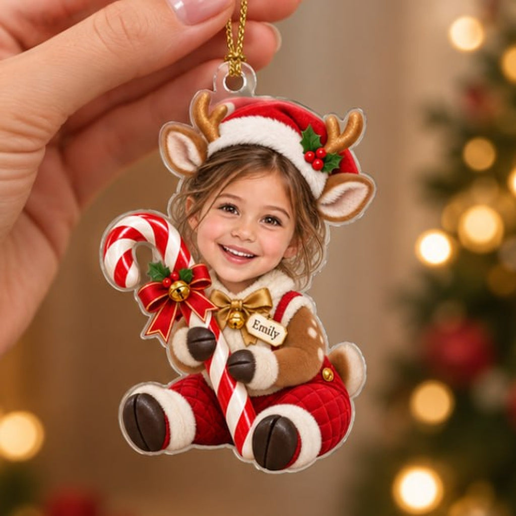 Personalized Christmas Reindeer Girl Ornament - image 3 | Jolliboo